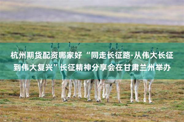杭州期货配资哪家好 “同走长征路·从伟大长征到伟大复兴”长征精神分享会在甘肃兰州举办